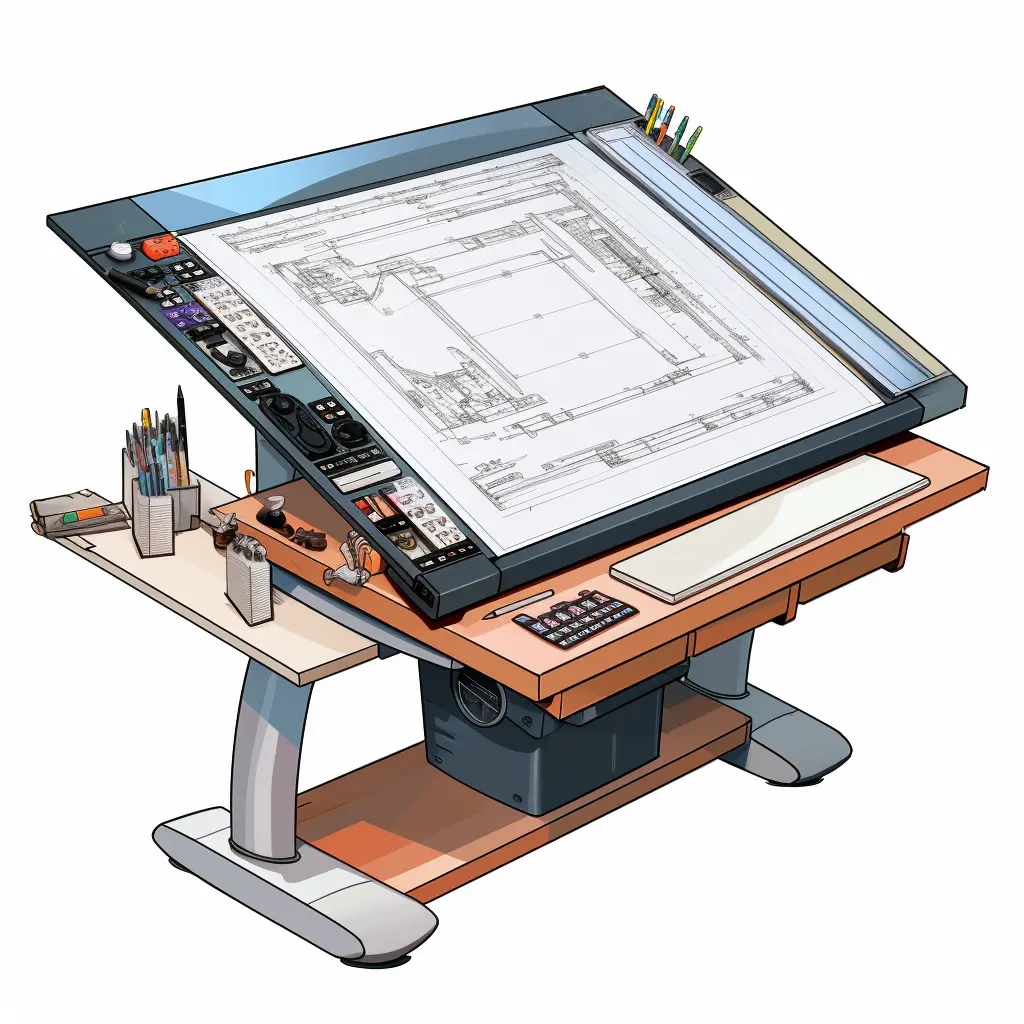 Drafting table with custom manufacturing design