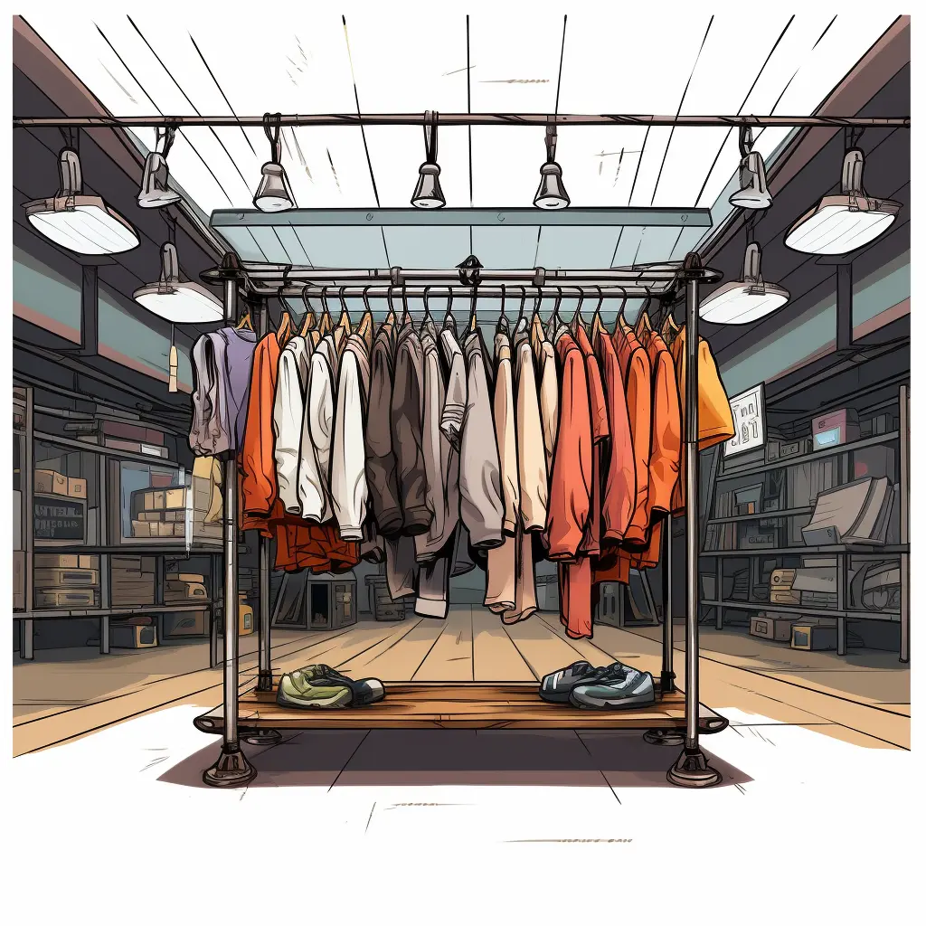 Private label Shirts and jackets hanging on a rack